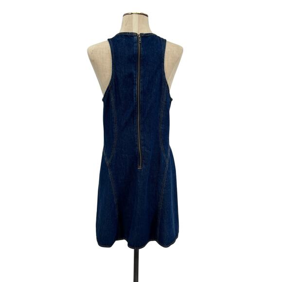Re/Done Denim Split-Front Racerback Minidress Dress Blue Size Medium - Picture 7 of 14